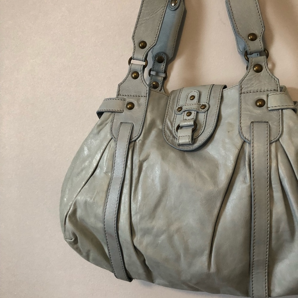 Abaco Paris Baby Blue Leather Purse